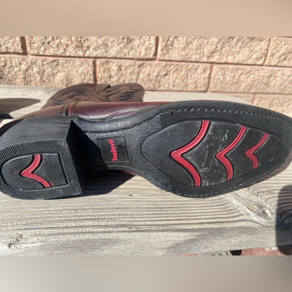 Laredo Men’s Western Cowboy Boots Burgundy Red Leather Square Toe Size 12 - Picture 8 of 9